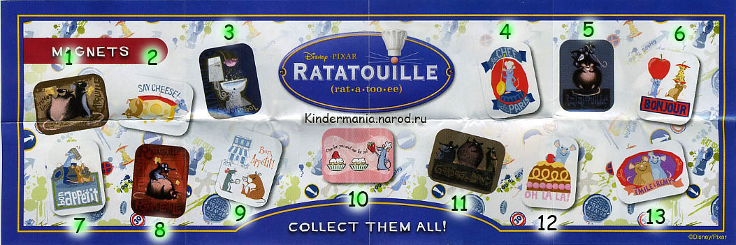 Ratatouille магниты (2007)